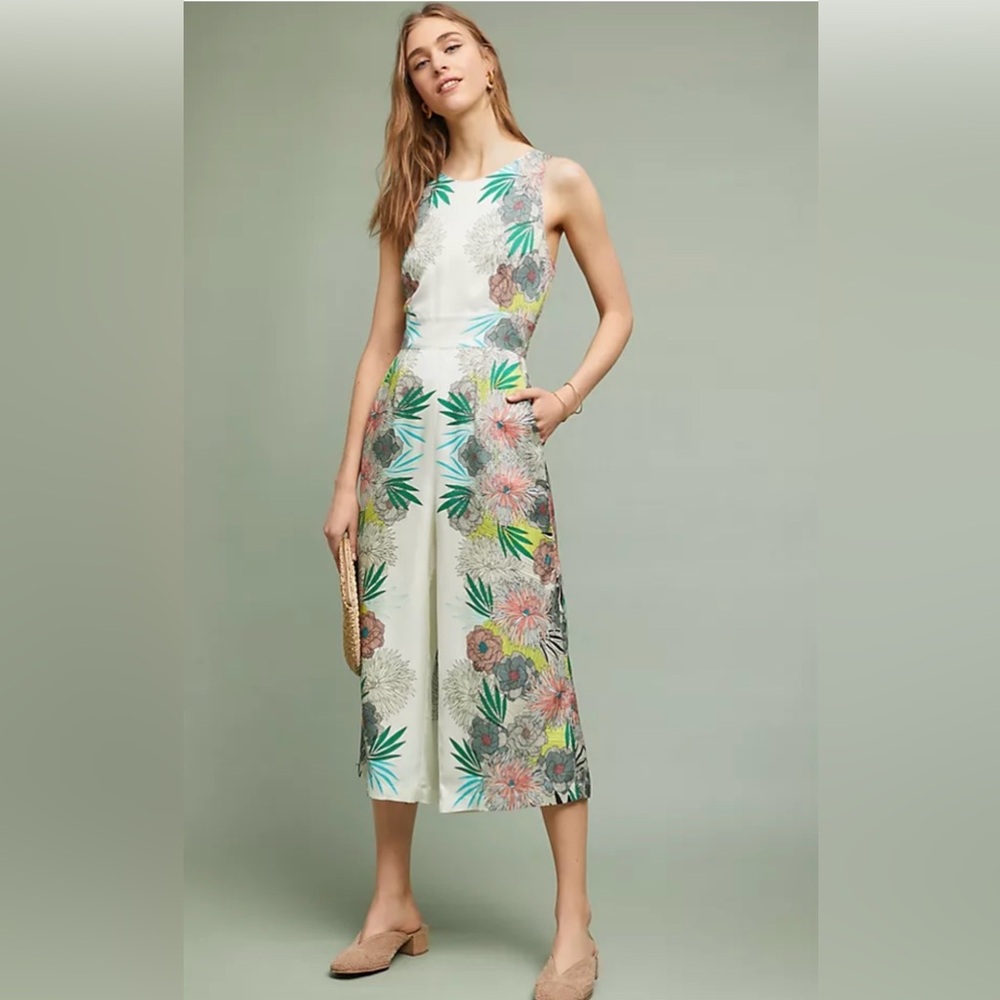 Corey Lynn Calter Bloome Sleeveless Floral Jumpsuit Size 6 Anthropologie